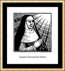 Wall Frame Gold - Ven. Jeanne Chézard de Matel by J. Lonneman