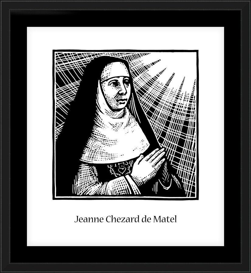 Wall Frame Black, Matted - Ven. Jeanne Chézard de Matel by Julie Lonneman - Trinity Stores