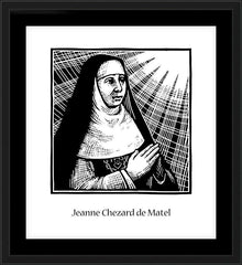 Wall Frame Black - Ven. Jeanne Chézard de Matel by J. Lonneman