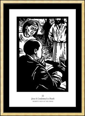 Wall Frame Gold - Women's Stations of the Cross 02 - Jesus is Condemned to Death by J. Lonneman