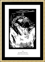 Wall Frame Gold - Women's Stations of the Cross 11 - Jesus Dies on the Cross by J. Lonneman
