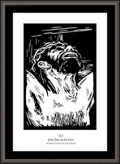 Wall Frame Espresso - Women's Stations of the Cross 11 - Jesus Dies on the Cross by J. Lonneman