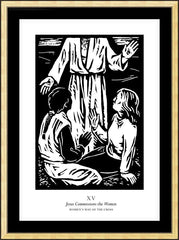 Wall Frame Gold - Women's Stations of the Cross 15 - Jesus Commissions the Women by J. Lonneman