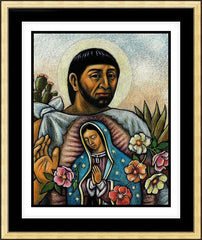 Wall Frame Gold - St. Juan Diego and the Virgin's Image by J. Lonneman