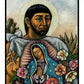 Wall Frame Black, Matted - St. Juan Diego and the Virgin’s Image by J. Lonneman