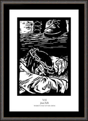 Wall Frame Espresso - Women's Stations of the Cross 07 - Jesus Falls by J. Lonneman
