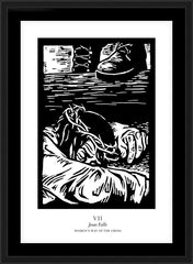 Wall Frame Black - Women's Stations of the Cross 07 - Jesus Falls by J. Lonneman