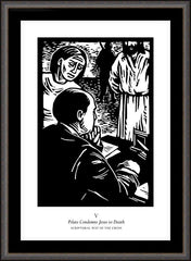 Wall Frame Espresso - Scriptural Stations of the Cross 05 - Pilot Condemns Jesus to Death by J. Lonneman