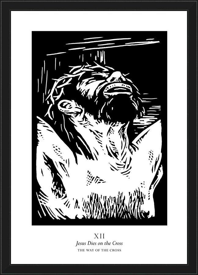 Wall Frame Black - Traditional Stations of the Cross 12 - Jesus Dies on the Cross by J. Lonneman