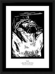 Wall Frame Black - Traditional Stations of the Cross 12 - Jesus Dies on the Cross by J. Lonneman