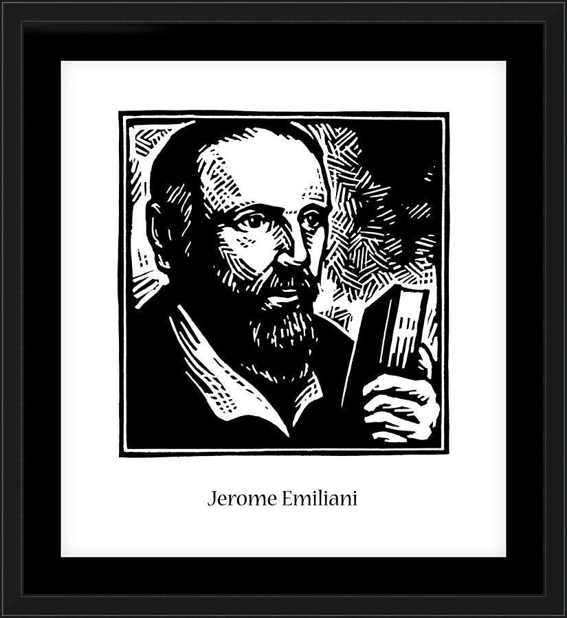 Wall Frame Black, Matted - St. Jerome Emiliani by Julie Lonneman - Trinity Stores