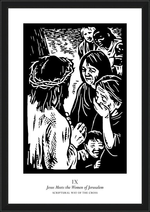Wall Frame Black - Scriptural Stations of the Cross 09 - Jesus Meets the Women of Jerusalem by Julie Lonneman - Trinity Stores