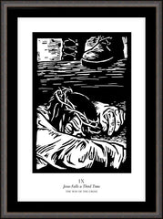 Wall Frame Espresso - Traditional Stations of the Cross 09 - Jesus Falls a Third Time by J. Lonneman