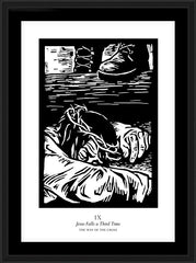 Wall Frame Black - Traditional Stations of the Cross 09 - Jesus Falls a Third Time by J. Lonneman