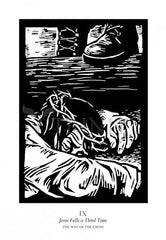 Metal Print - Traditional Stations of the Cross 09 - Jesus Falls a Third Time by J. Lonneman