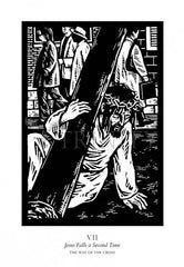 Acrylic Print - Traditional Stations of the Cross 07 - Jesus Falls a Second Time by J. Lonneman