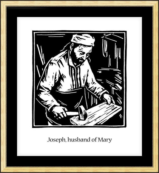 Wall Frame Gold, Matted - St. Joseph, husband of Mary by J. Lonneman