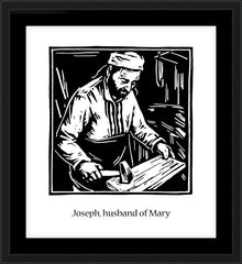 Wall Frame Black - St. Joseph, husband of Mary by J. Lonneman