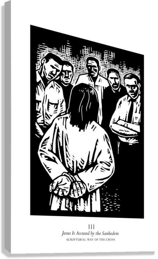 Canvas Print - Scriptural Stations of the Cross 03 - Jesus is Accused by the Sanhedrin by J. Lonneman