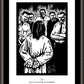 Wall Frame Espresso, Matted - Scriptural Stations of the Cross 03 - Jesus is Accused by the Sanhedrin by J. Lonneman