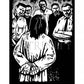 Wall Frame Black, Matted - Scriptural Stations of the Cross 03 - Jesus is Accused by the Sanhedrin by J. Lonneman