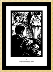 Wall Frame Gold - Traditional Stations of the Cross 01 - Jesus is Condemned to Death by J. Lonneman
