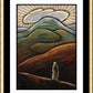 Wall Frame Gold, Matted - Lent, 1st Sunday - Jesus in the Desert by Julie Lonneman - Trinity Stores