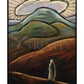 Wall Frame Espresso, Matted - Lent, 1st Sunday - Jesus in the Desert by J. Lonneman