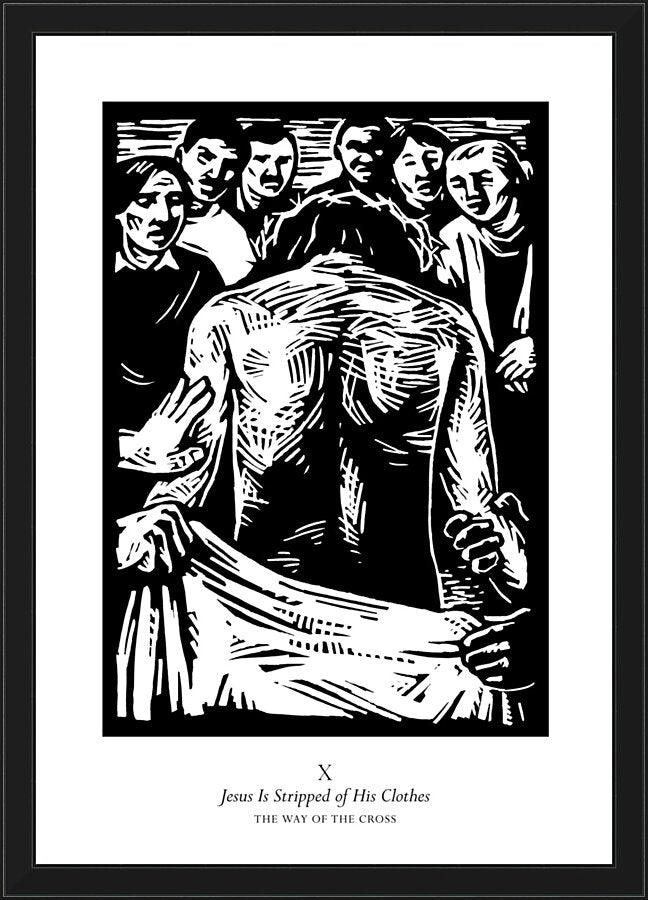 Wall Frame Black - Traditional Stations of the Cross 10 - Jesus is Stripped of His Clothes by J. Lonneman