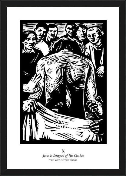 Wall Frame Black - Traditional Stations of the Cross 10 - Jesus is Stripped of His Clothes by Julie Lonneman - Trinity Stores