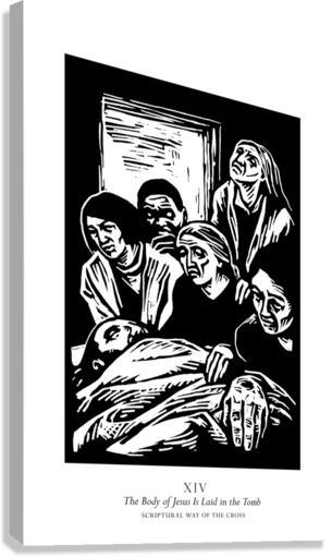 Canvas Print - Scriptural Stations of the Cross 14 - The Body of Jesus is Laid in the Tomb by J. Lonneman