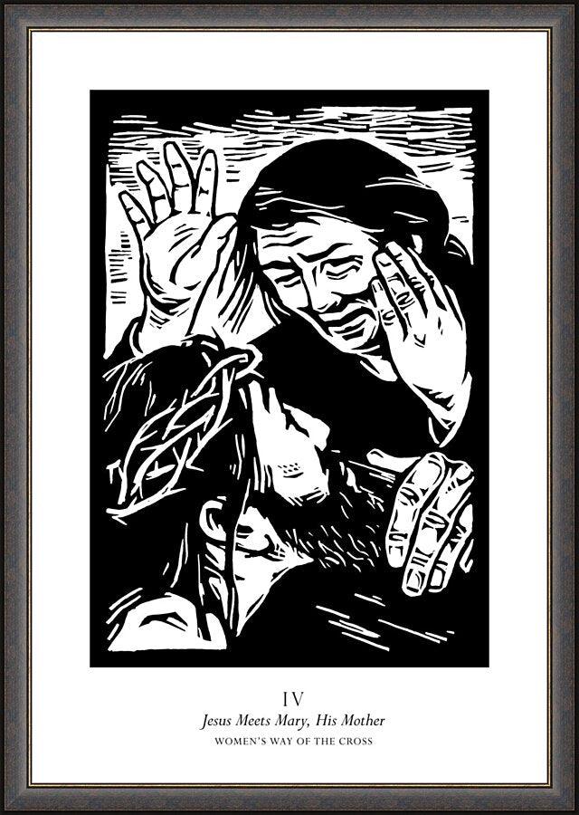 Wall Frame Espresso - Women's Stations of the Cross 04 - Jesus Meets Mary, His Mother by J. Lonneman