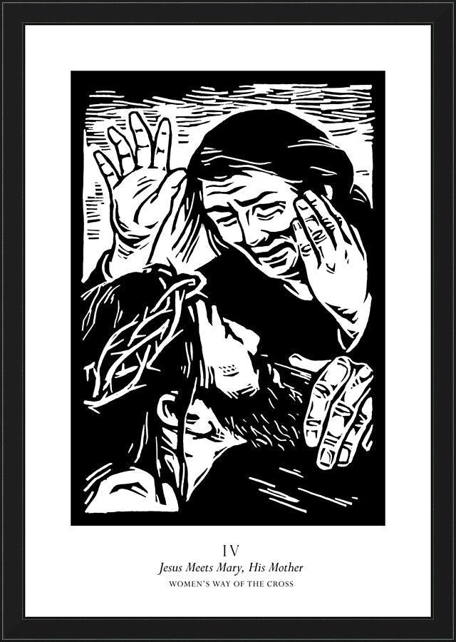 Wall Frame Black - Women's Stations of the Cross 04 - Jesus Meets Mary, His Mother by Julie Lonneman - Trinity Stores