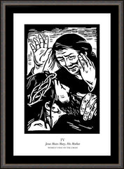 Wall Frame Espresso - Women's Stations of the Cross 04 - Jesus Meets Mary, His Mother by J. Lonneman