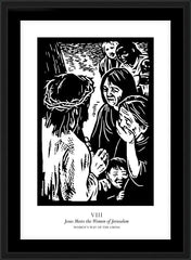 Wall Frame Black - Women's Stations of the Cross 08 - Jesus Meets the Women of Jerusalem by J. Lonneman