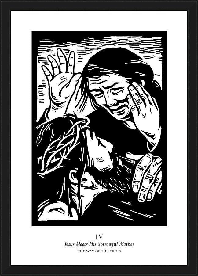 Wall Frame Black - Traditional Stations of the Cross 04 - Jesus Meets His Sorrowful Mother by J. Lonneman