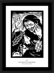 Wall Frame Black - Traditional Stations of the Cross 04 - Jesus Meets His Sorrowful Mother by J. Lonneman