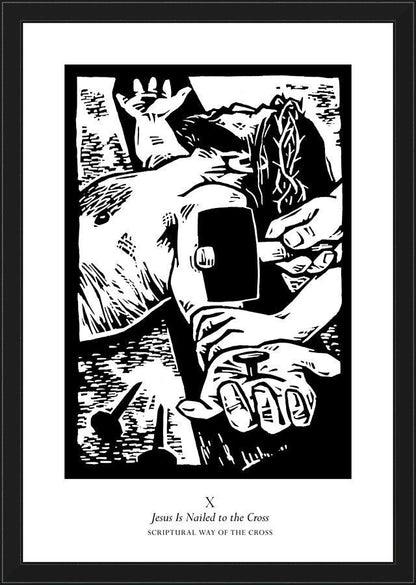 Wall Frame Black - Scriptural Stations of the Cross 10 - Jesus is Nailed to the Cross by Julie Lonneman - Trinity Stores