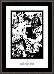 Wall Frame Espresso - Scriptural Stations of the Cross 10 - Jesus is Nailed to the Cross by J. Lonneman