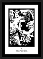 Wall Frame Black - Scriptural Stations of the Cross 10 - Jesus is Nailed to the Cross by J. Lonneman