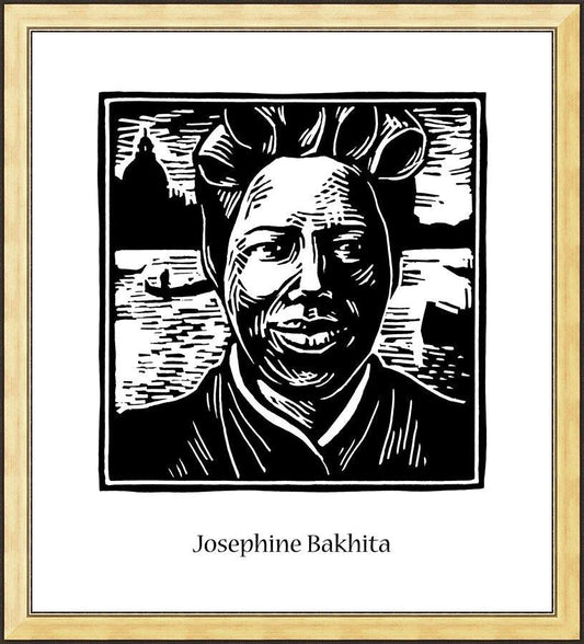 Wall Frame Gold - St. Josephine Bakhita by J. Lonneman