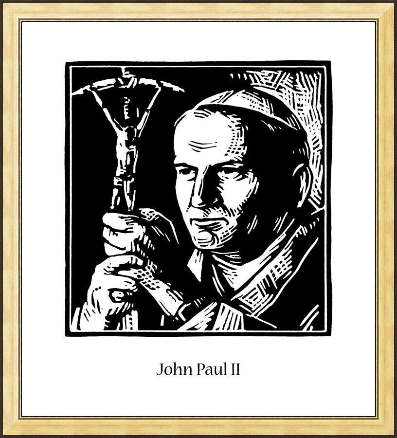 Wall Frame Gold - St. John Paul II by J. Lonneman