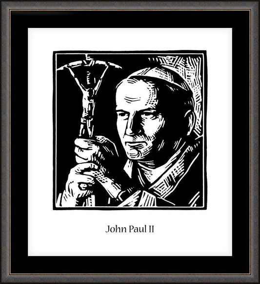 Wall Frame Espresso, Matted - St. John Paul II by J. Lonneman