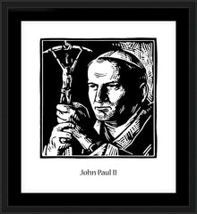 Wall Frame Black - St. John Paul II by J. Lonneman