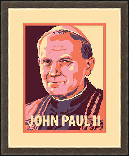 Wall Frame Espresso - St. John Paul II by J. Lonneman