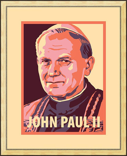 Wall Frame Gold - St. John Paul II by Julie Lonneman - Trinity Stores