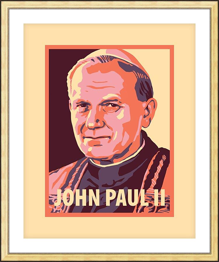 Wall Frame Gold, Matted - St. John Paul II by Julie Lonneman - Trinity Stores