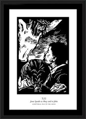 Wall Frame Black - Scriptural Stations of the Cross 12 - Jesus Speaks to Mary and to John by J. Lonneman