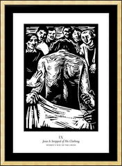 Wall Frame Gold - Women's Stations of the Cross 09 - Jesus is Stripped of His Clothing by J. Lonneman