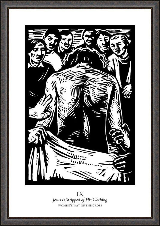 Wall Frame Espresso - Women's Stations of the Cross 09 - Jesus is Stripped of His Clothing by J. Lonneman